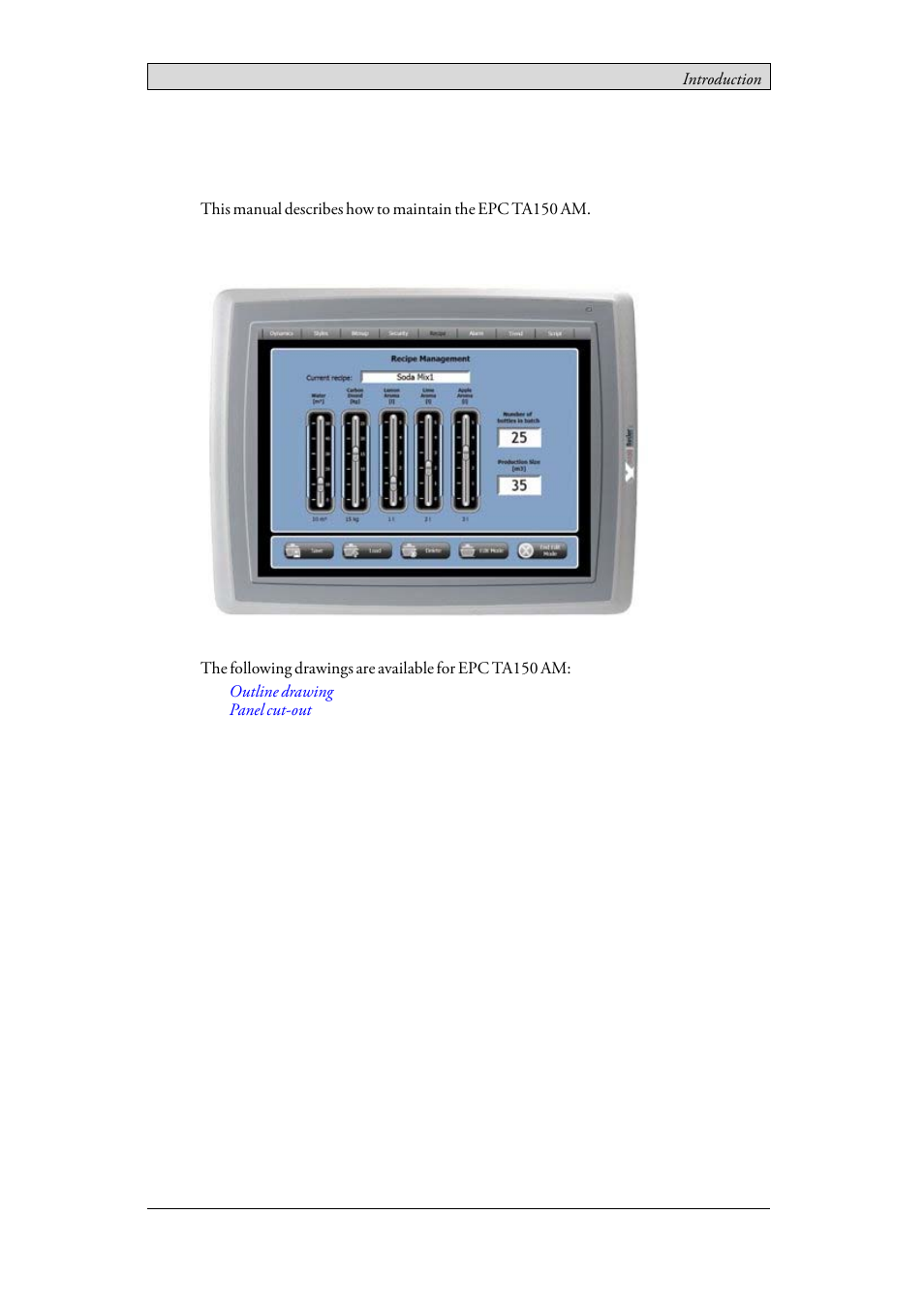 2 introduction, 1 epc ta150 am, Epc ta150 am | 2introduction | Beijer Electronics EPC TA150 AM EN User Manual | Page 7 / 38