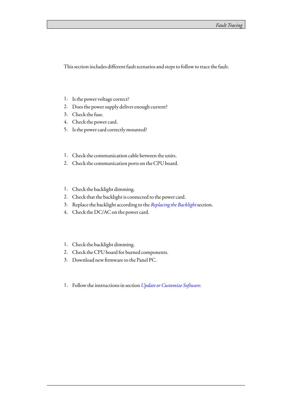 8 fault tracing, 8fault tracing | Beijer Electronics EPC TA70 AM EN User Manual | Page 31 / 37