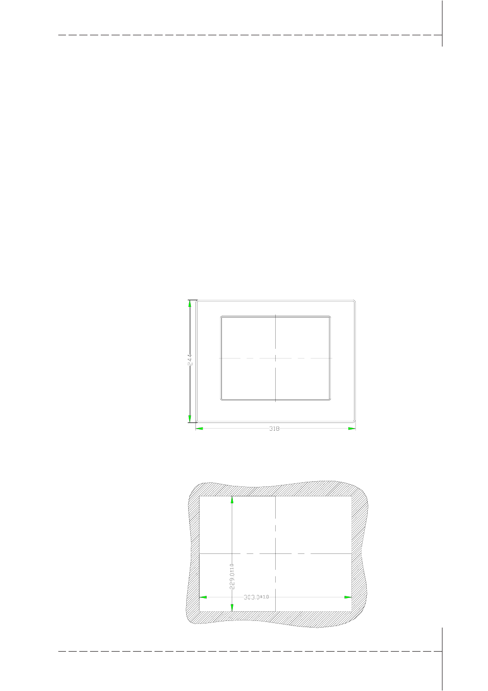 T technical data, T1 mechanical dimensions, T1.1 epc g 1000 outer/mounting dimensions | Technical data, T1.1, Ttechnical data t technical data | Beijer Electronics EPC GEmbedded PC EN User Manual | Page 11 / 26