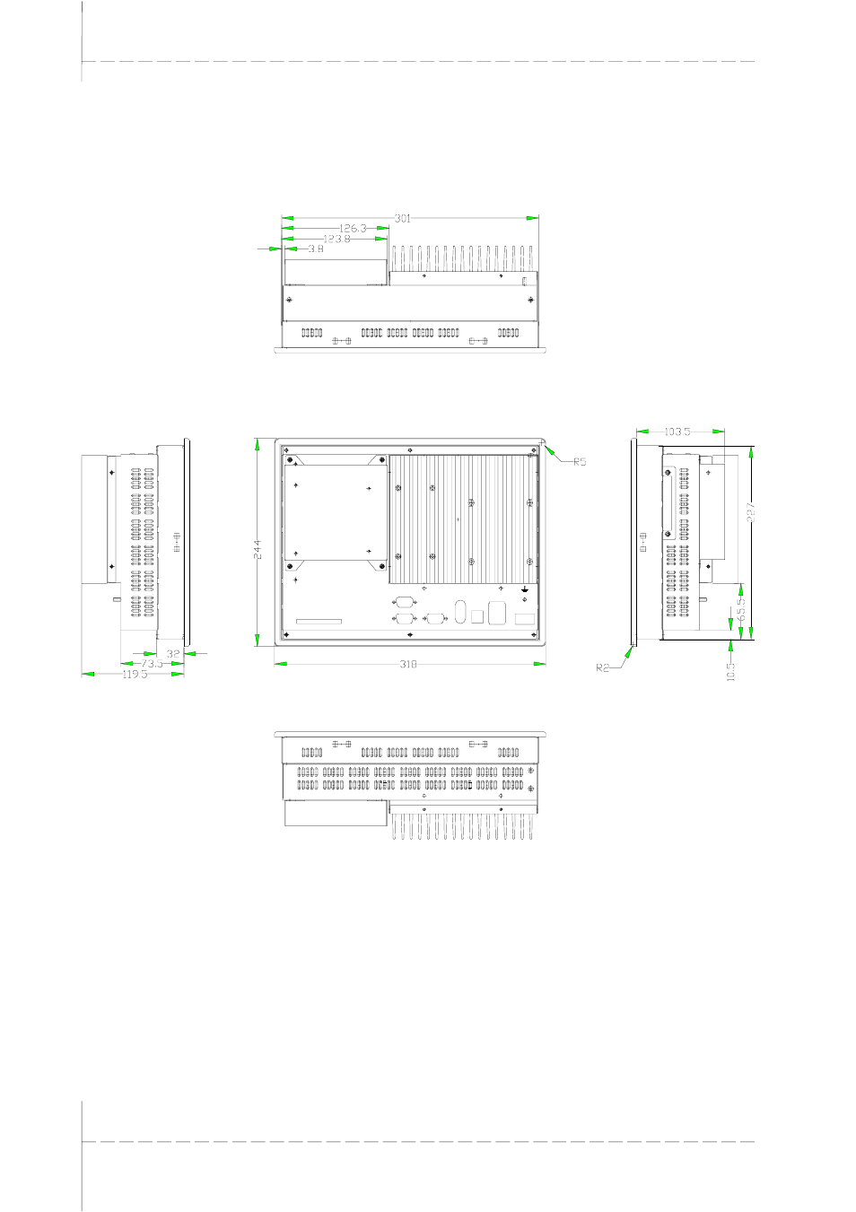 T1.2 epc g 1000 unit dimensions, T1.2, Ttechnical data | Beijer Electronics EPC GEmbedded PC EN User Manual | Page 12 / 26