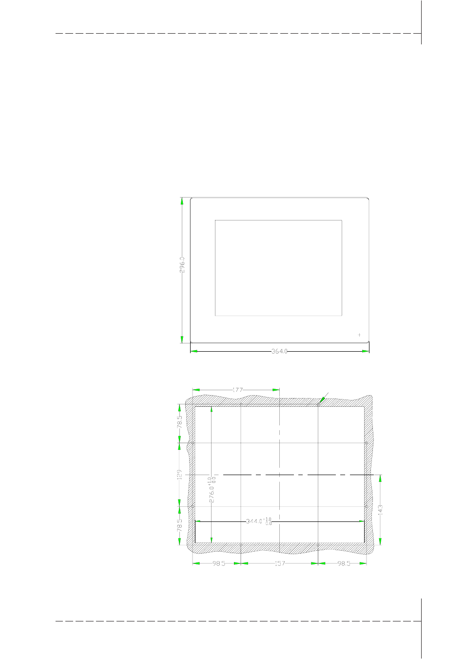 T1.3 epc g 1200 outer/mounting dimensions, T1.3, Ttechnical data | Beijer Electronics EPC GEmbedded PC EN User Manual | Page 13 / 26