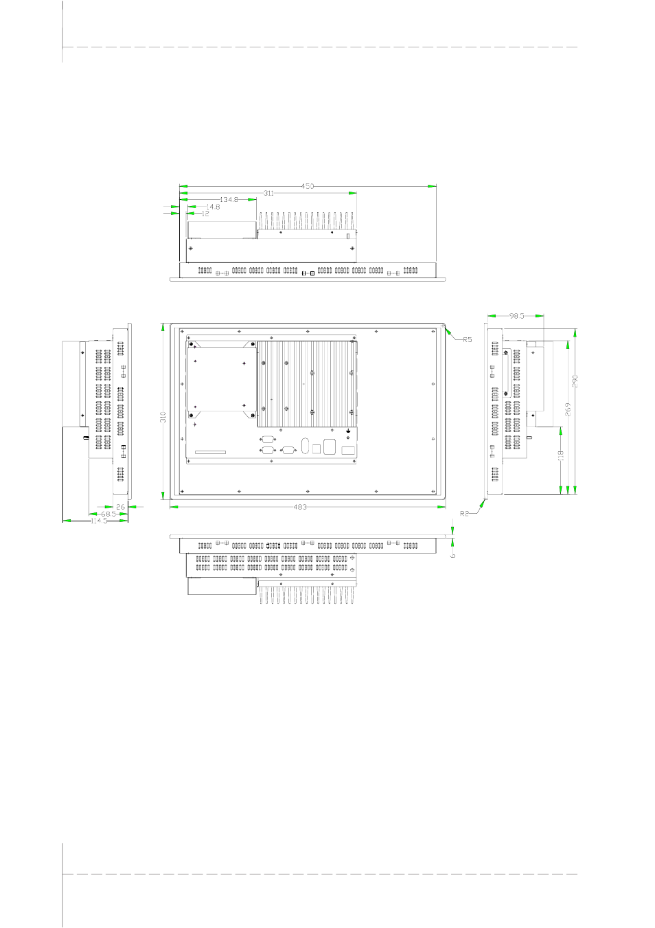 T1.12 epc g 1200k unit dimensions, T1.12, Ttechnical data | Beijer Electronics EPC GEmbedded PC EN User Manual | Page 22 / 26