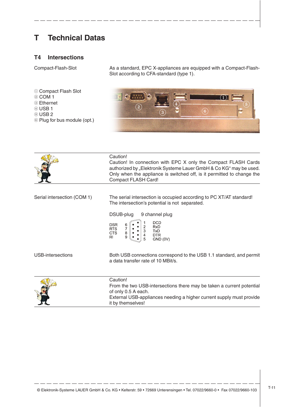 T4 intersections, Ttechnical datas | Beijer Electronics EPC X EN User Manual | Page 23 / 28