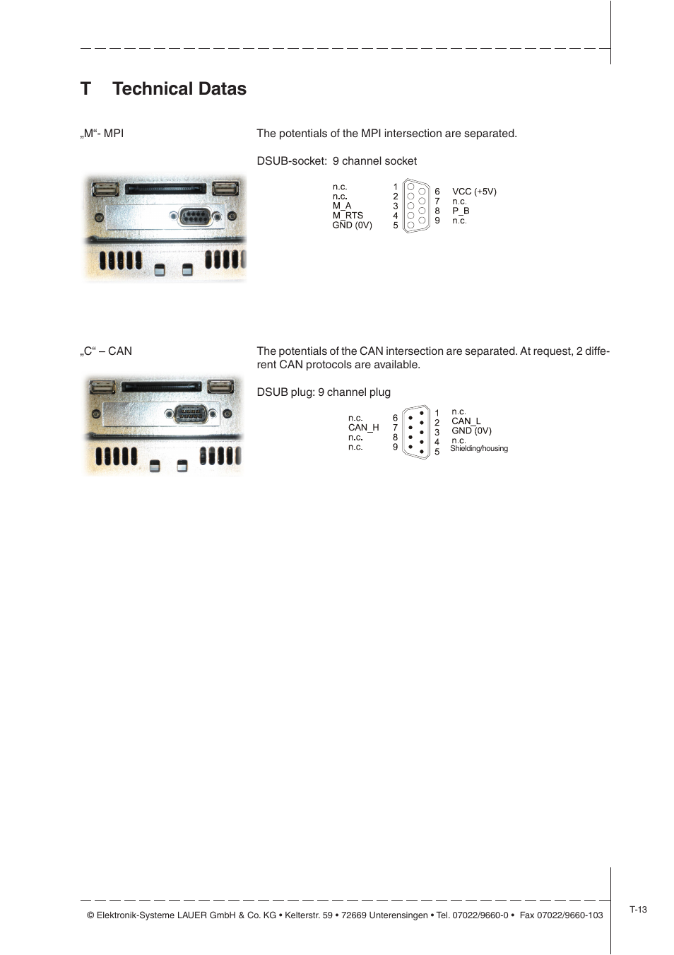 Ttechnical datas | Beijer Electronics EPC X EN User Manual | Page 25 / 28