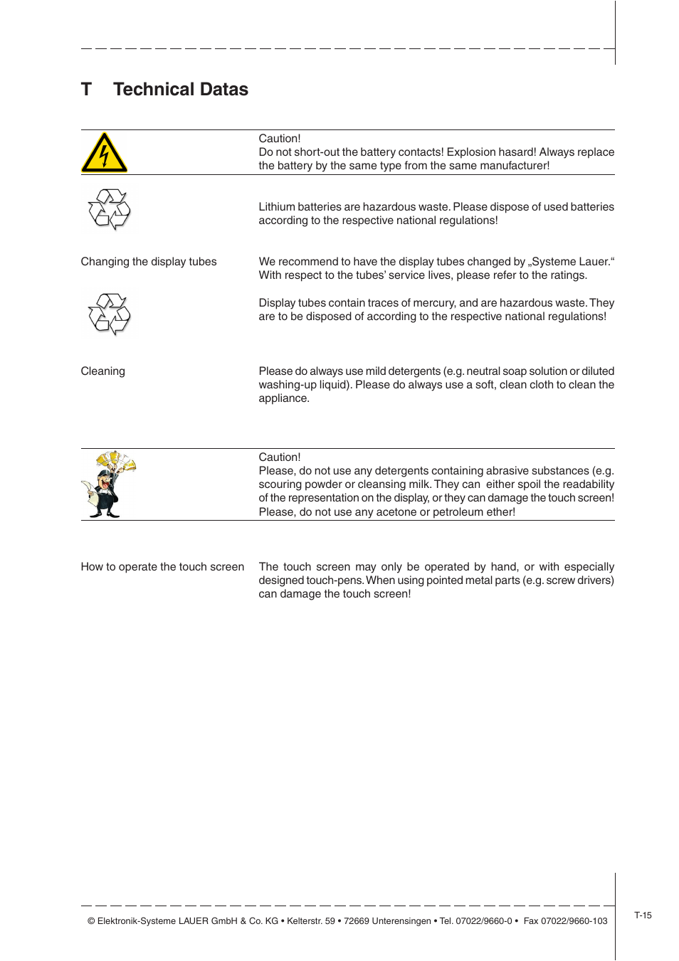 Ttechnical datas | Beijer Electronics EPC X EN User Manual | Page 27 / 28