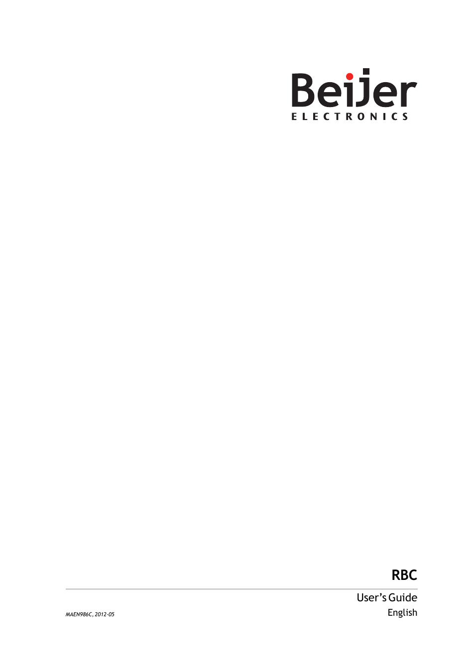 Beijer Electronics RBC EN User Manual | 25 pages