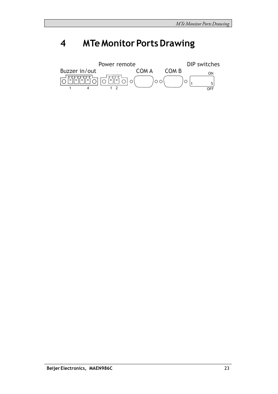 4 mte monitor ports drawing, 4mte monitor ports drawing | Beijer Electronics RBC EN User Manual | Page 23 / 25