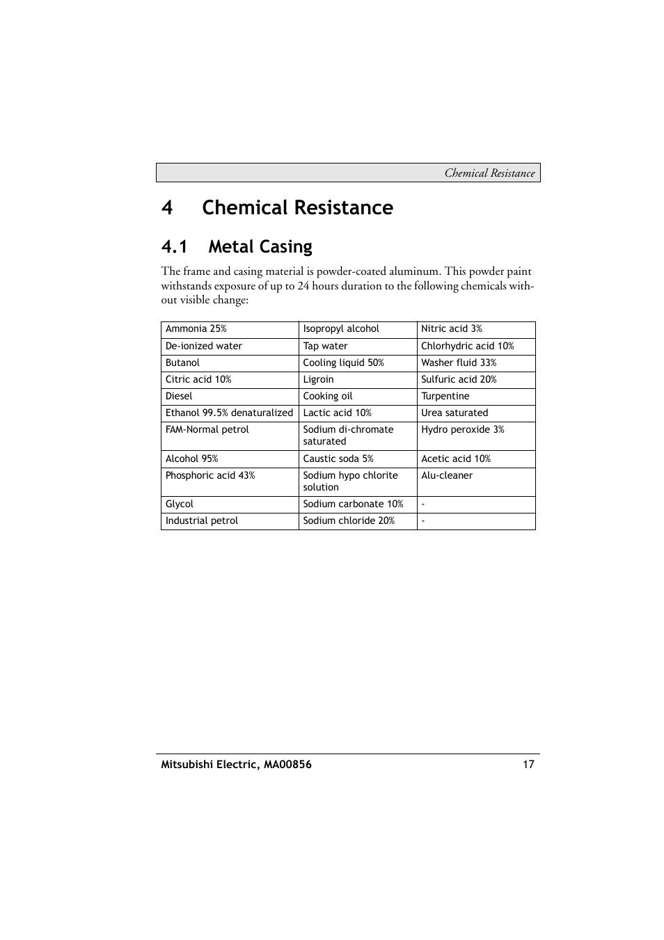 4 chemical resistance, 1 metal casing, Metal casing | 4chemical resistance | Beijer Electronics DT1151 EN User Manual | Page 17 / 24