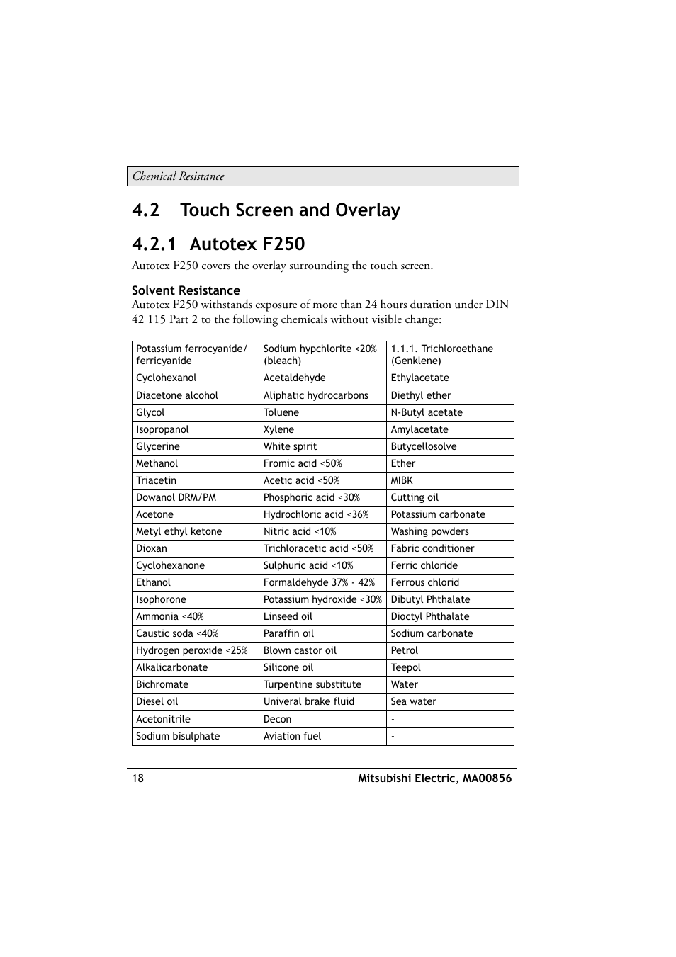 2 touch screen and overlay, 1 autotex f250, Touch screen and overlay | Beijer Electronics DT1151 EN User Manual | Page 18 / 24