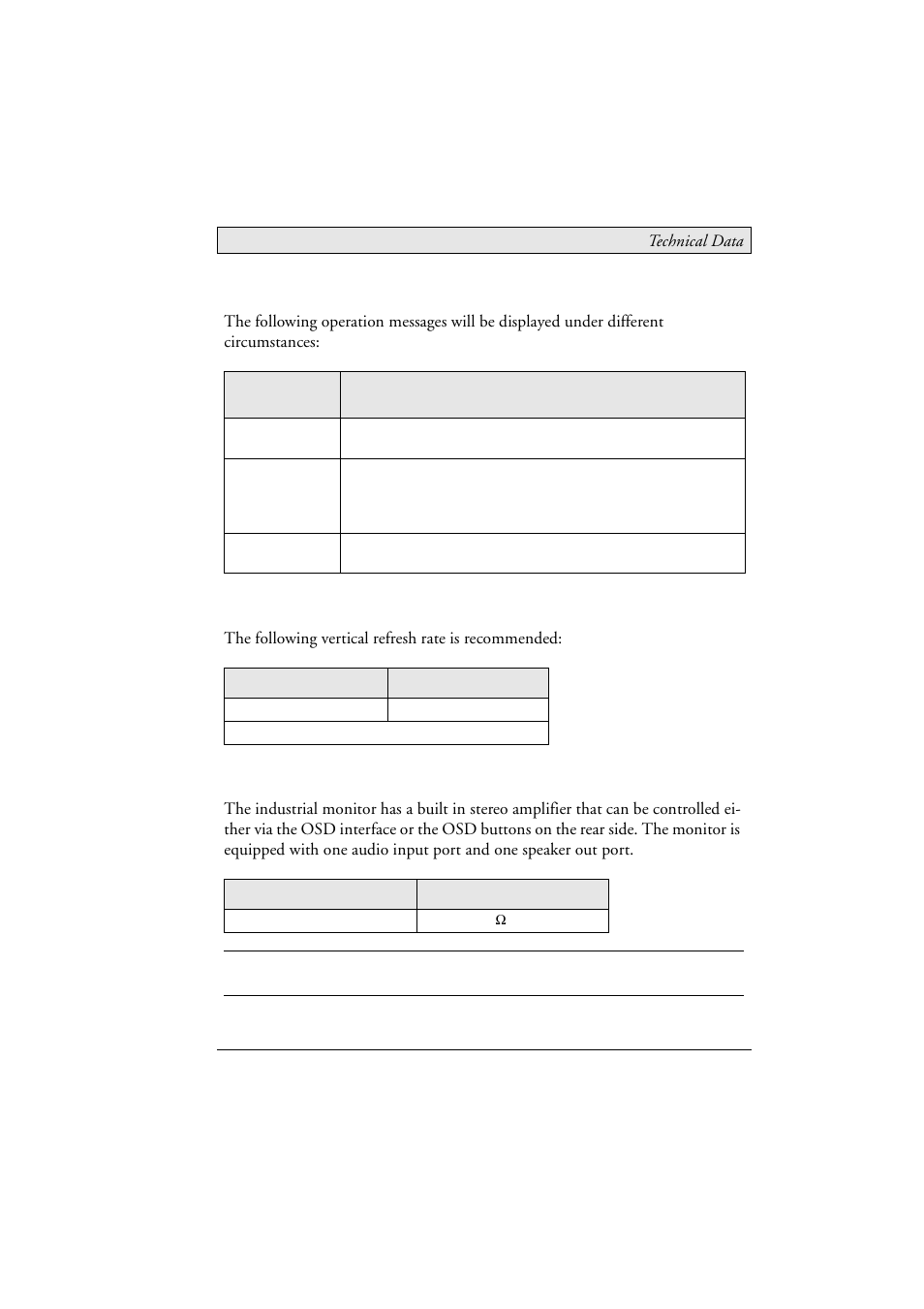 2 operation messages, 3 video input timing, 4 audio support | Operation messages, Video input timing, Audio support | Beijer Electronics DT1151 EN User Manual | Page 15 / 22