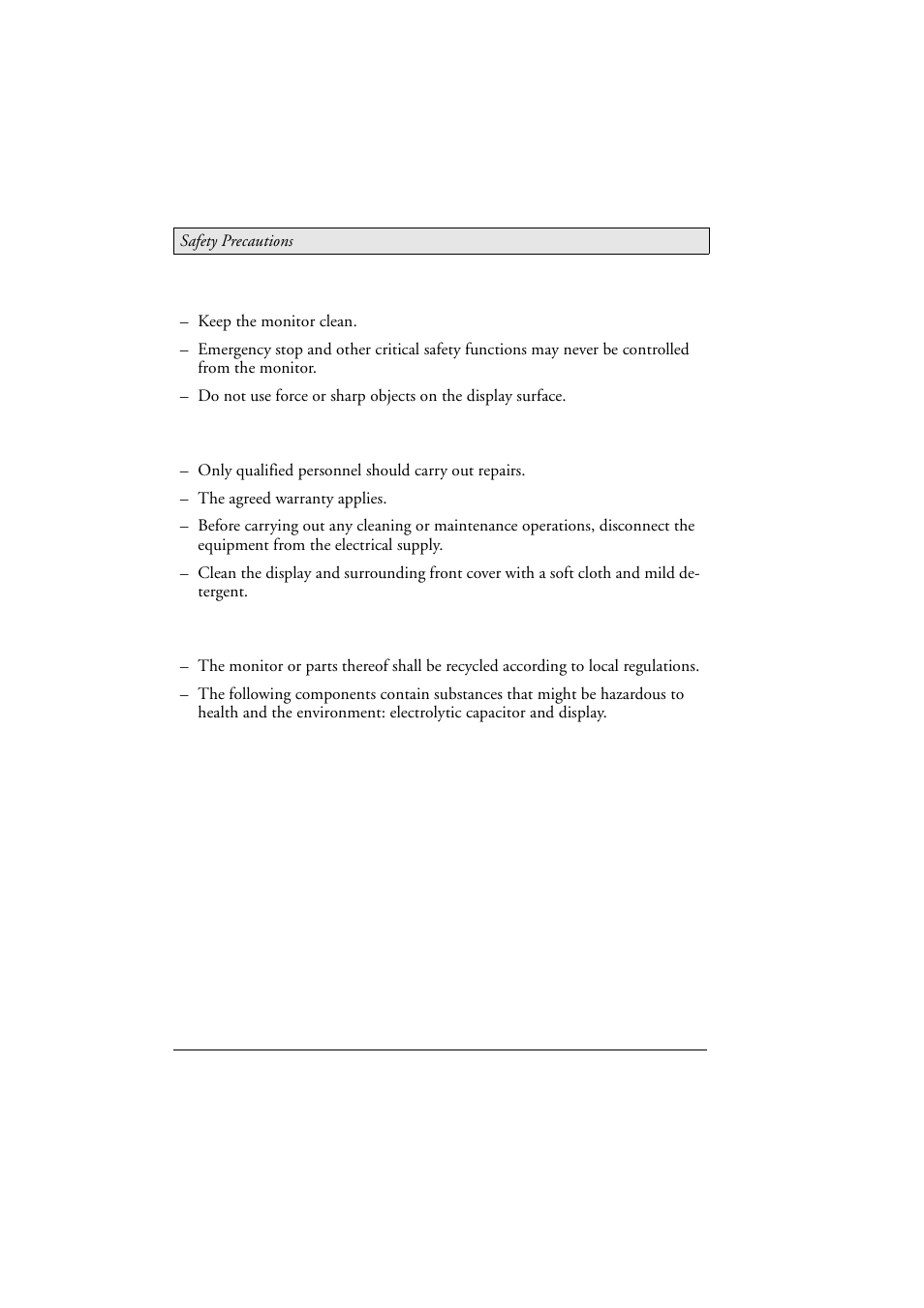 2 during use, 3 service and maintenance, 4 dismantling and scrapping | During use, Service and maintenance, Dismantling and scrapping | Beijer Electronics DT1151 EN User Manual | Page 6 / 22