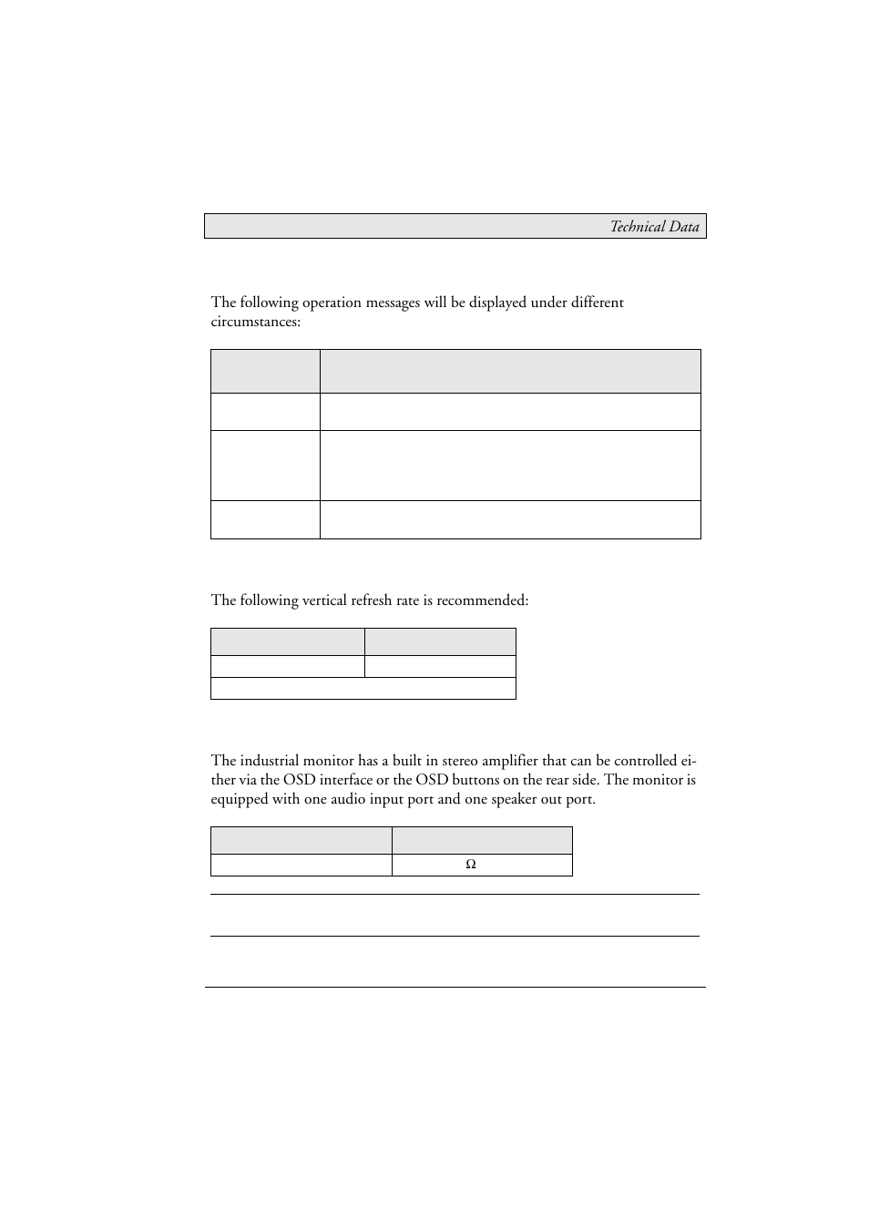 2 operation messages, 3 video input timing, 4 audio support | Operation messages, Video input timing, Audio support | Beijer Electronics DT150 EN User Manual | Page 16 / 24