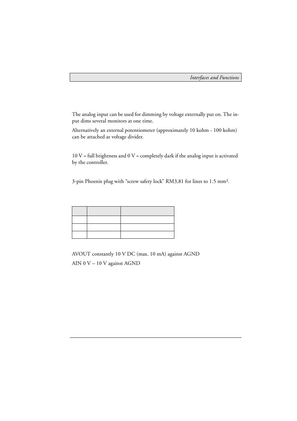 8 analog in, Analog in, Connection | Beijer Electronics MT 230 Nautic Monitor EN User Manual | Page 37 / 49