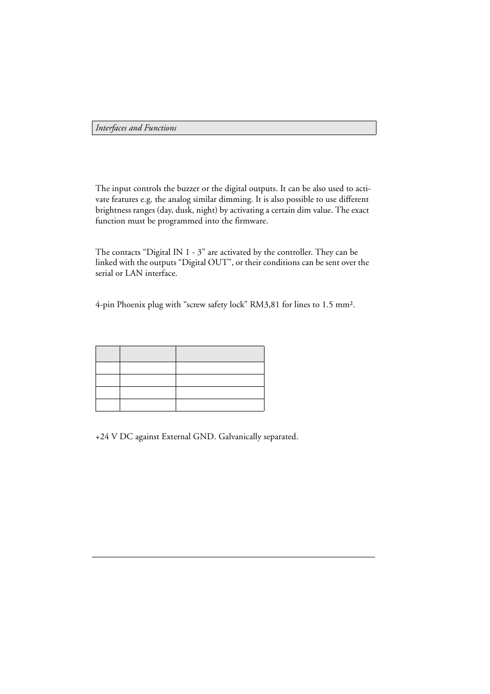 9 digital in, Digital in, Connection | Beijer Electronics MT 230 Nautic Monitor EN User Manual | Page 38 / 49