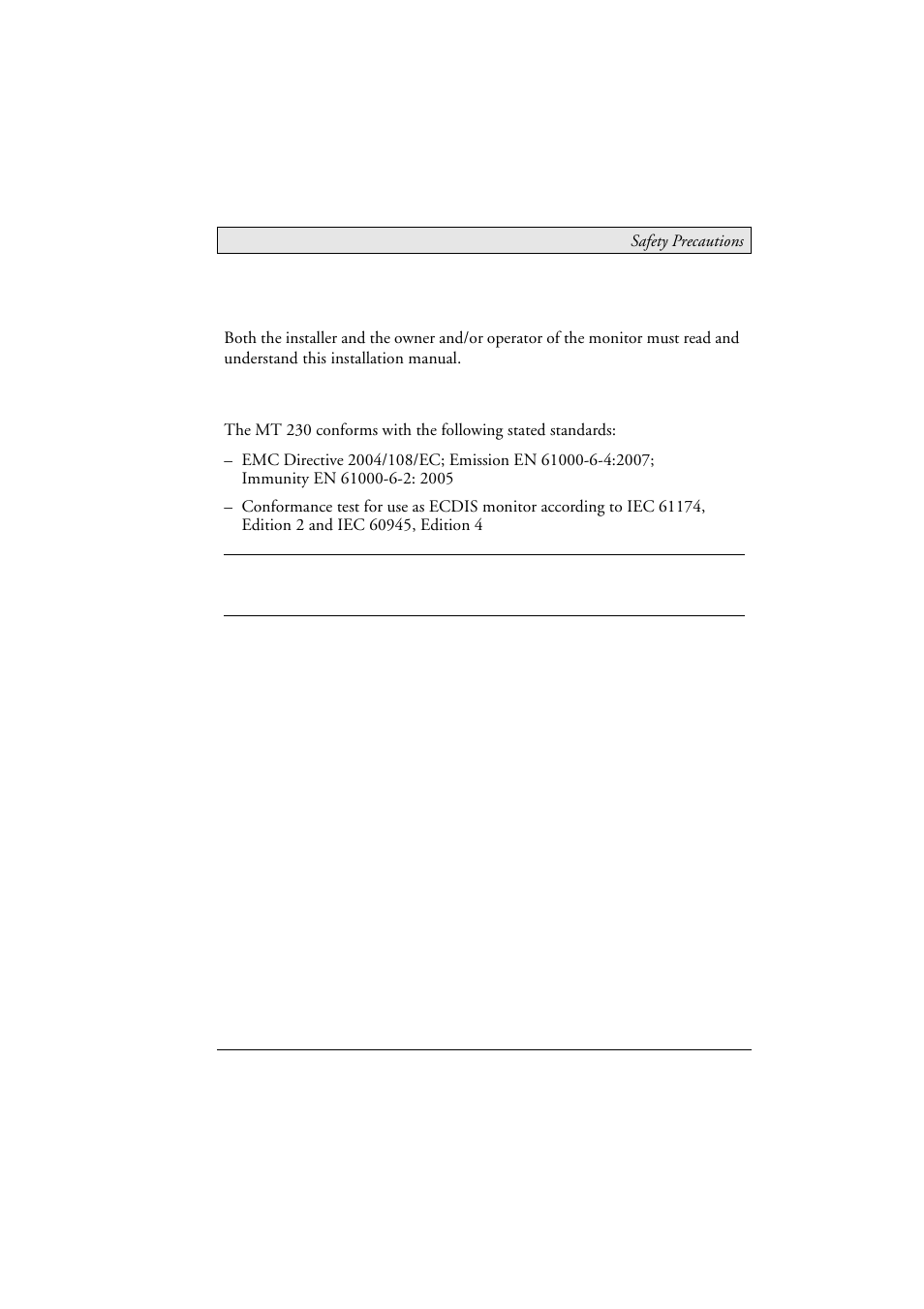 1 safety precautions, 1 nautic approvals and certificates, Nautic approvals and certificates | 1safety precautions | Beijer Electronics MT 230 Nautic Monitor EN User Manual | Page 5 / 49