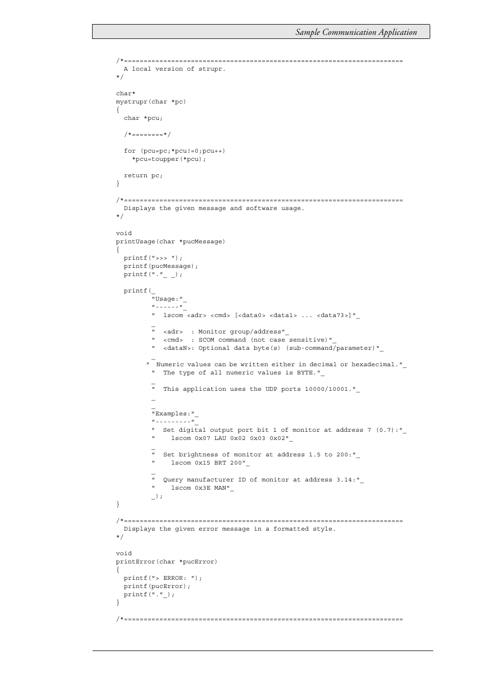 Sample communication application | Beijer Electronics SCOM Protocol EN User Manual | Page 139 / 143