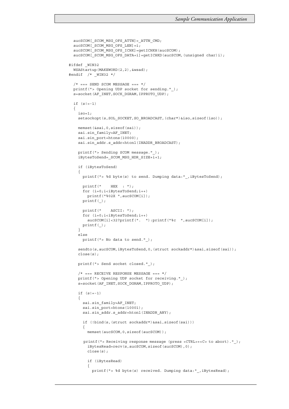 Sample communication application | Beijer Electronics SCOM Protocol EN User Manual | Page 141 / 143