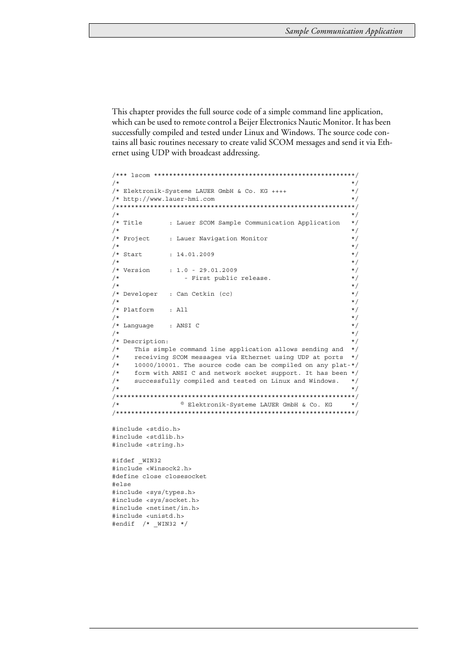 7 sample communication application, Sample communication application, 7sample communication application | Beijer Electronics SCOM Protocol EN User Manual | Page 125 / 131