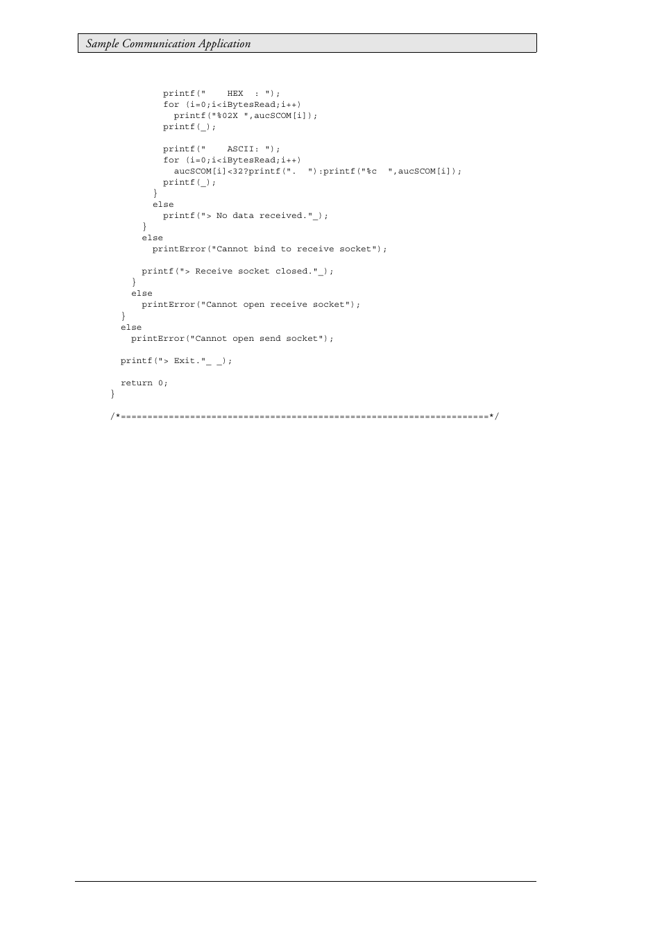 Sample communication application | Beijer Electronics SCOM Protocol EN User Manual | Page 130 / 131