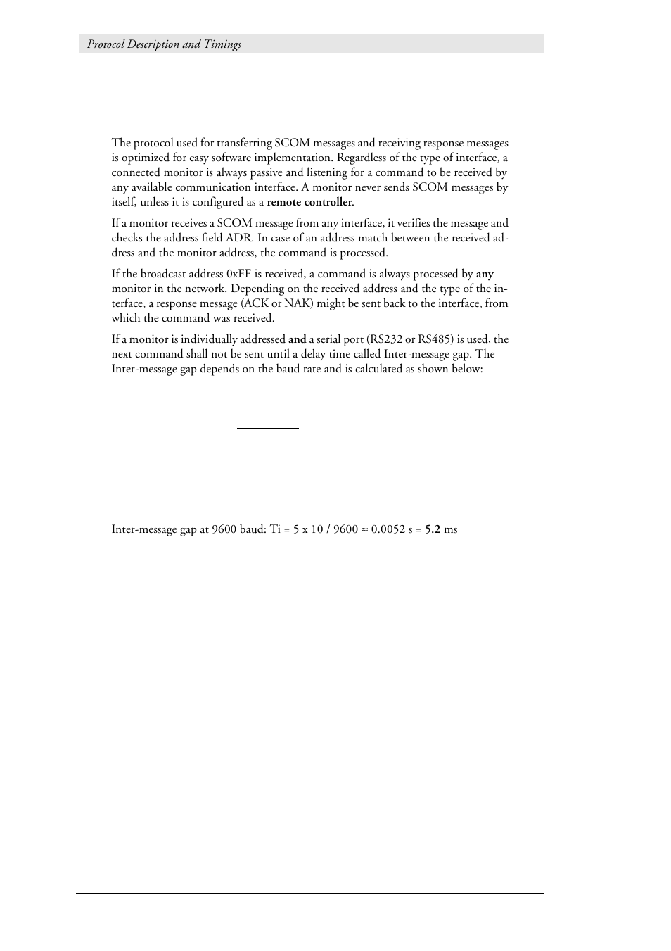 5 protocol description and timings, Protocol description and timings, 5protocol description and timings | Beijer Electronics SCOM Protocol EN User Manual | Page 14 / 131