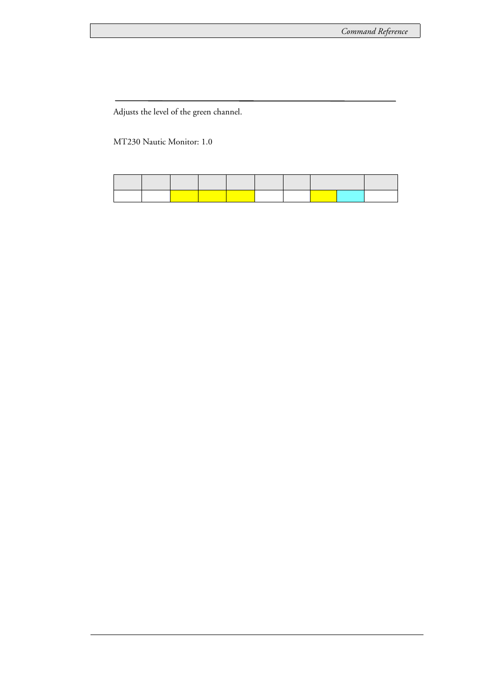 12 mcc_greenlevel (0xb5), Green channel level, Mcc_greenlevel (0xb5) | Beijer Electronics SCOM Protocol EN User Manual | Page 41 / 131