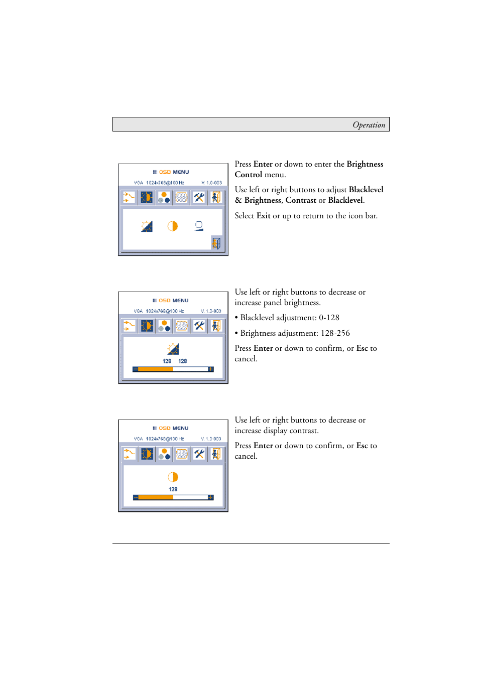4 brightness control menu | Beijer Electronics MTe Nautic EN User Manual | Page 25 / 58