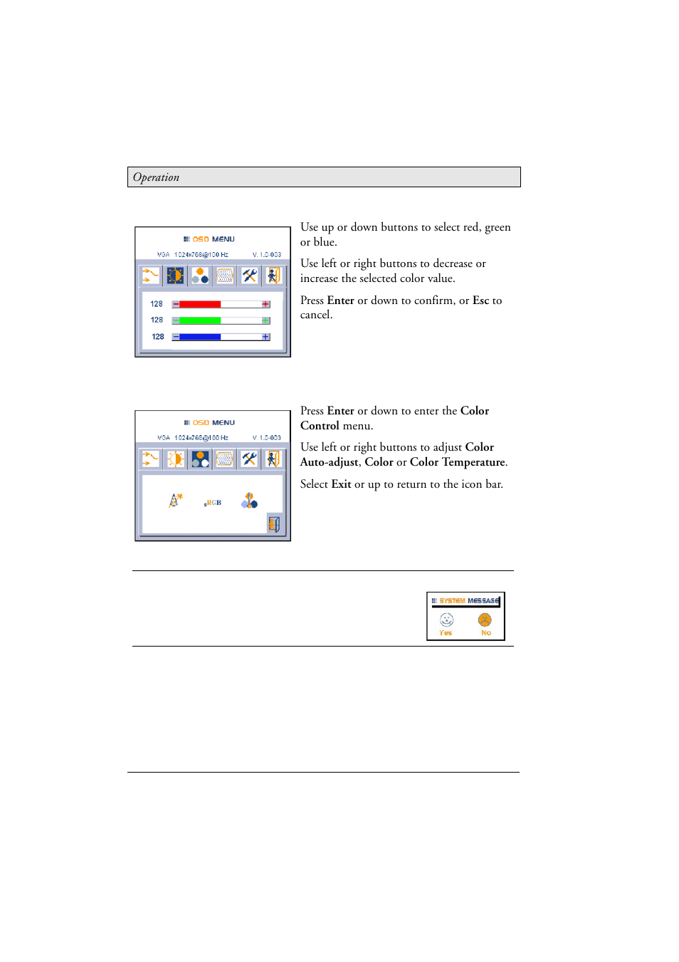 5 color control menu | Beijer Electronics MTe Nautic EN User Manual | Page 26 / 58