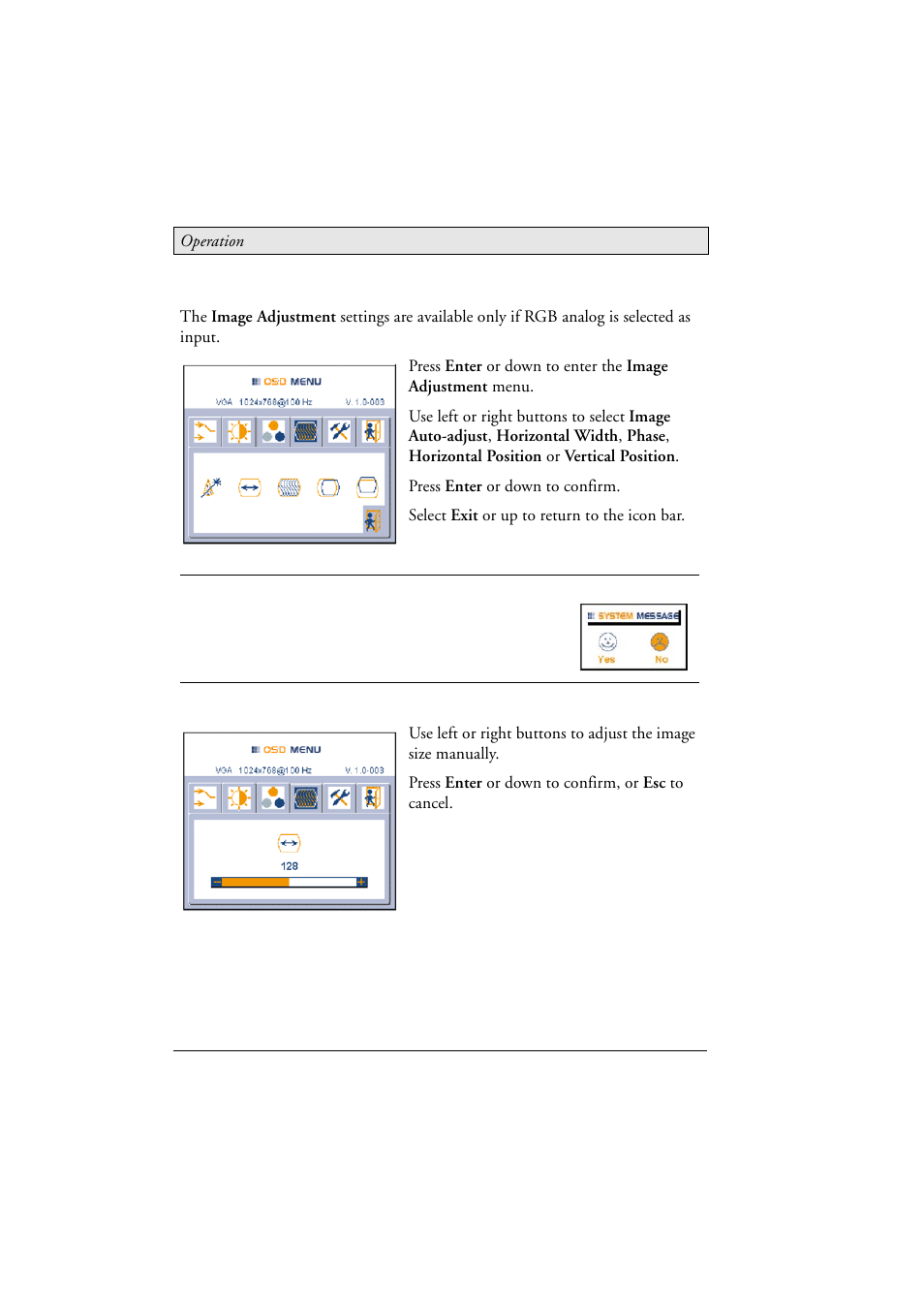 6 image adjustment menu | Beijer Electronics MTe Nautic EN User Manual | Page 28 / 58