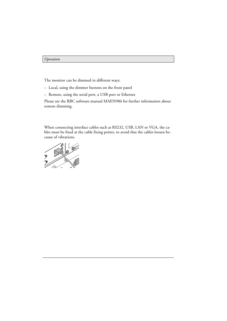 5 dimming, 6 cable fixing points, Dimming | Cable fixing points | Beijer Electronics MTe Nautic EN User Manual | Page 46 / 58