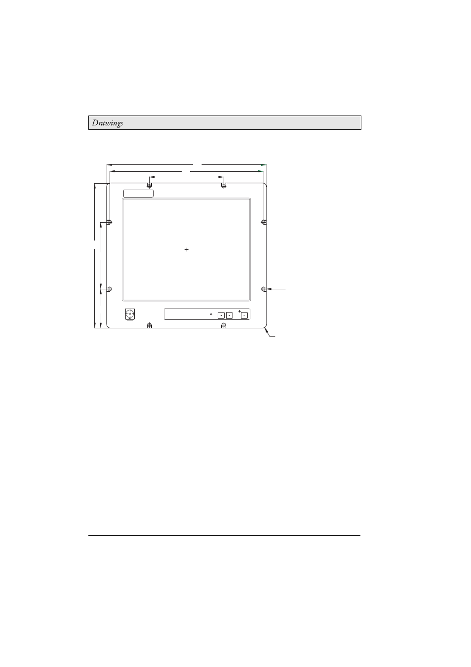 4 mte 170/t170 nautic front view, Mte 170/t170 nautic front view, Drawings | Beijer Electronics MTe Nautic EN User Manual | Page 52 / 58