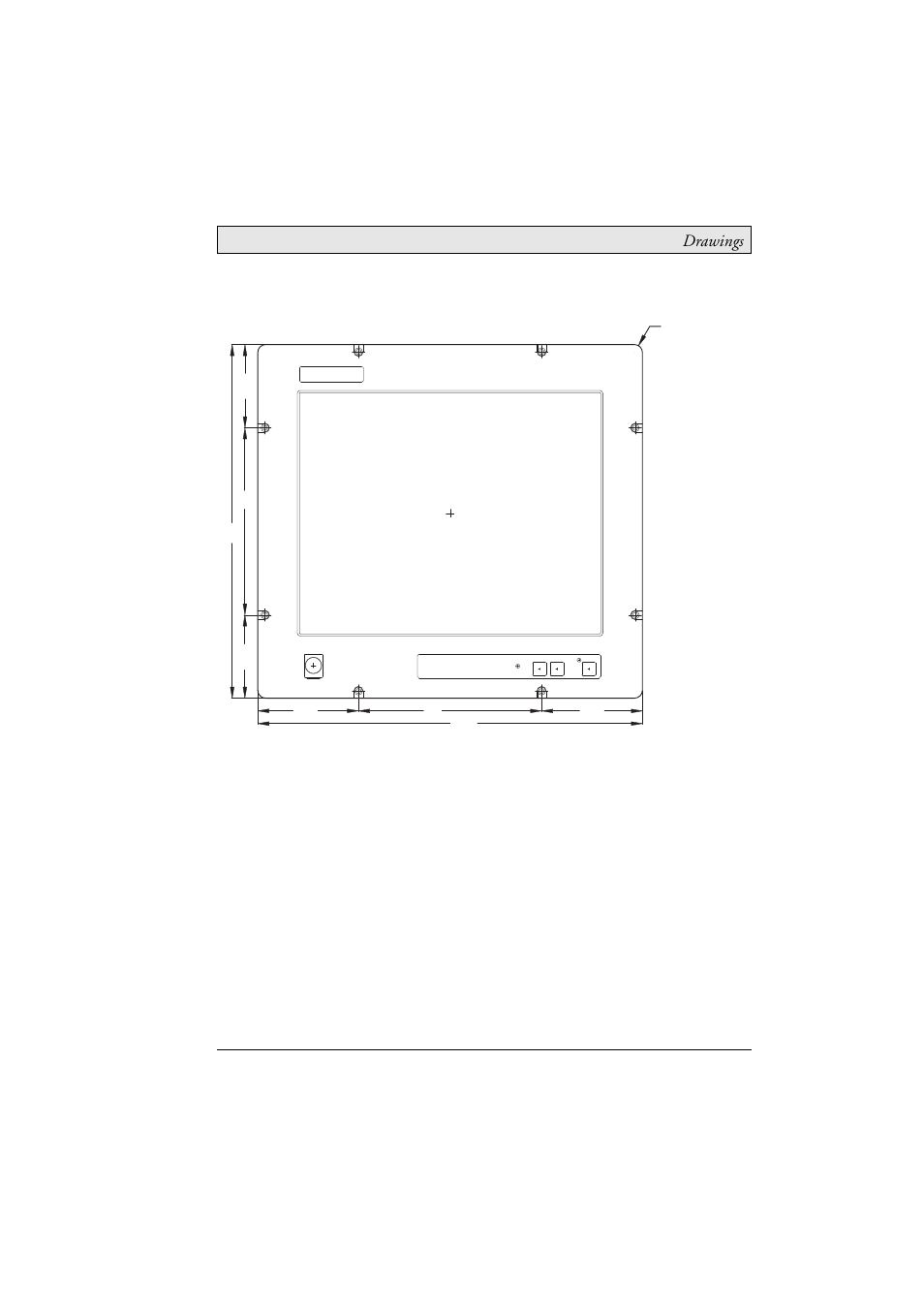7 mte 190/t190 nautic front view, Mte 190/t190 nautic front view, Drawings | Beijer Electronics MTe Nautic EN User Manual | Page 55 / 58