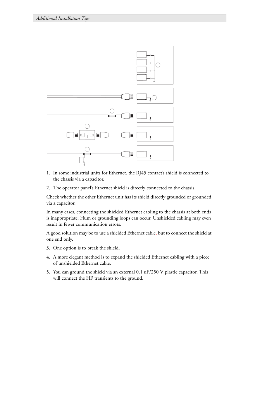2 ethernet connection in the panel, Additional installation tips | Beijer Electronics EXTER T150-st EN User Manual | Page 18 / 24