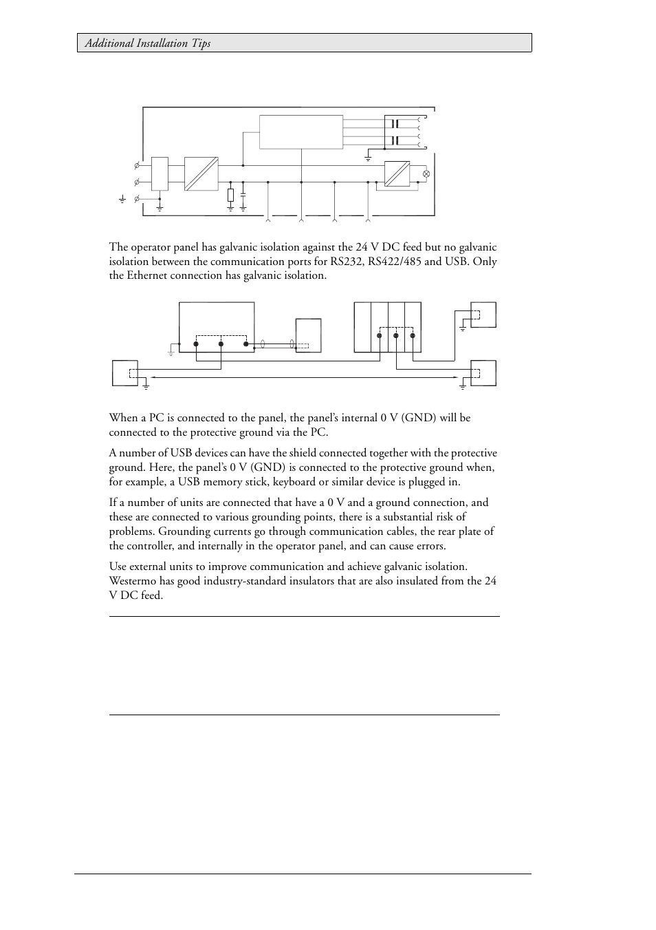 6 galvanic isolation, Additional installation tips | Beijer Electronics EXTER T150-st EN User Manual | Page 22 / 24