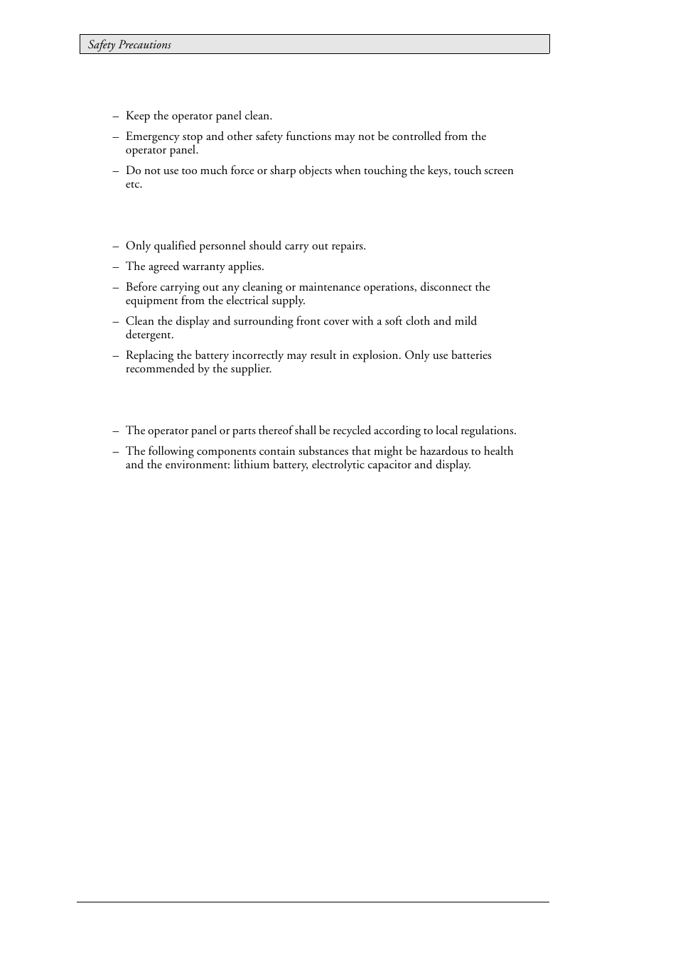3 during use, 4 service and maintenance, 5 dismantling and scrapping | Beijer Electronics EXTER T150-st EN User Manual | Page 6 / 24