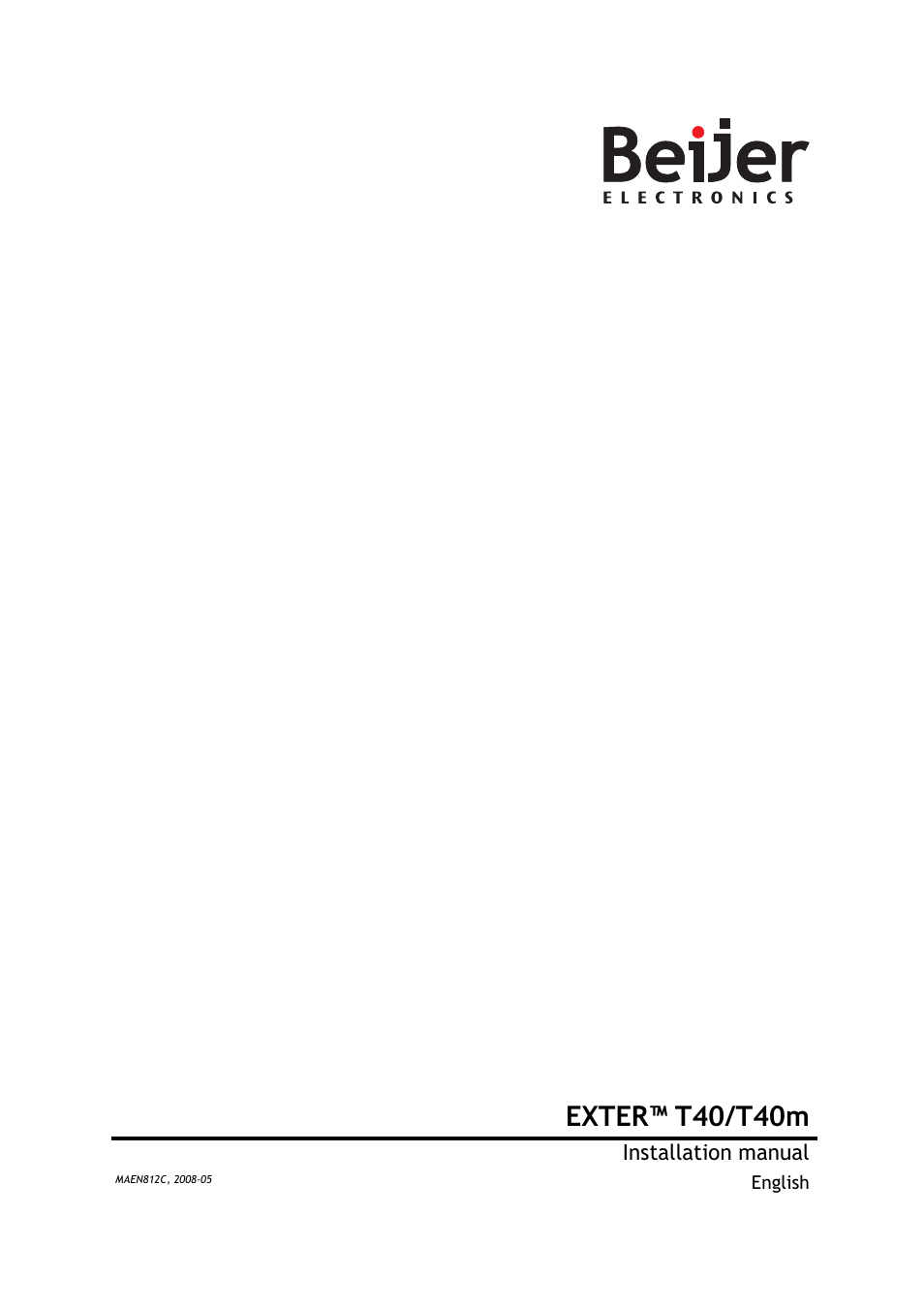Beijer Electronics EXTER T40/T40m EN User Manual | 27 pages