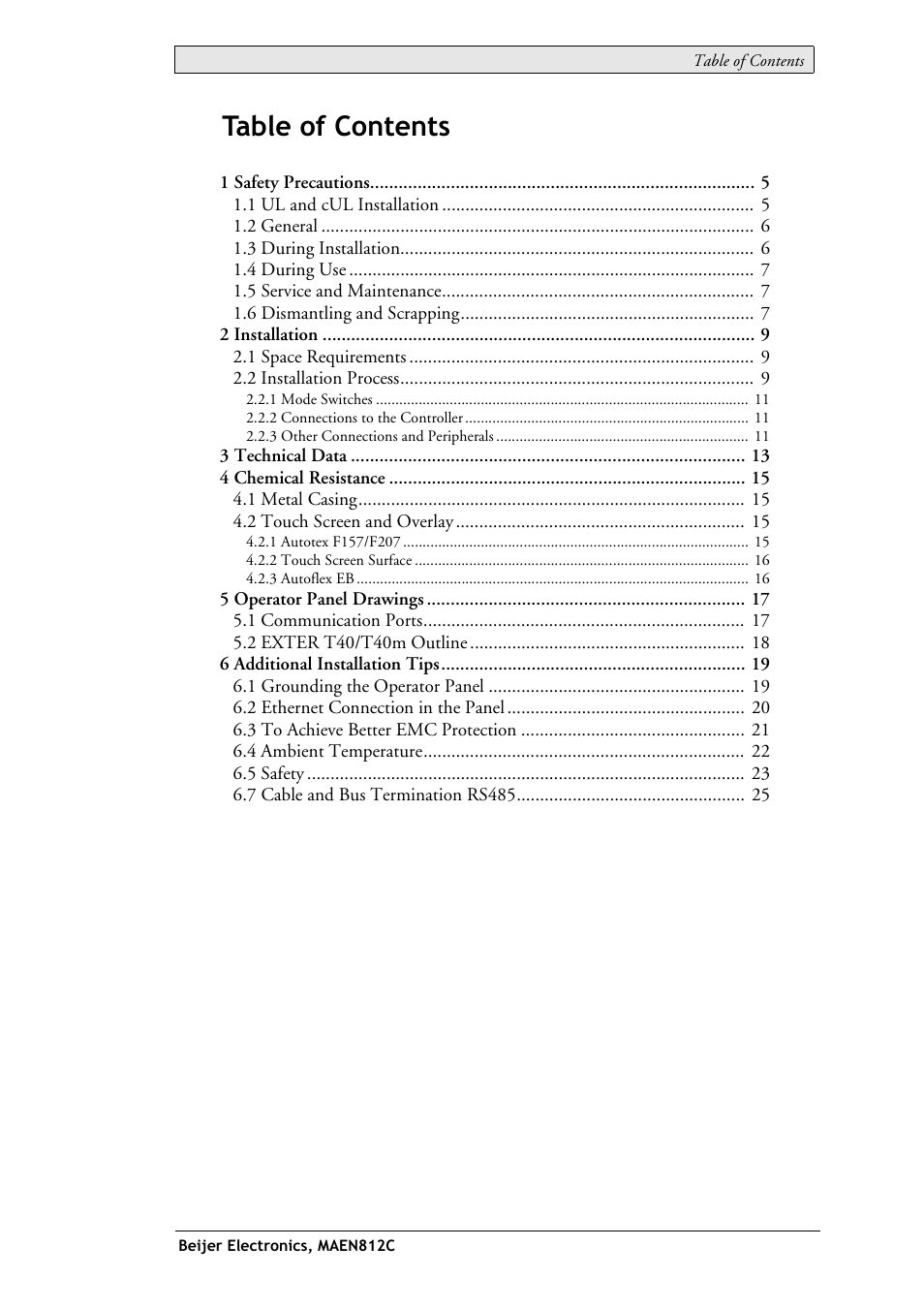 Beijer Electronics EXTER T40/T40m EN User Manual | Page 3 / 27