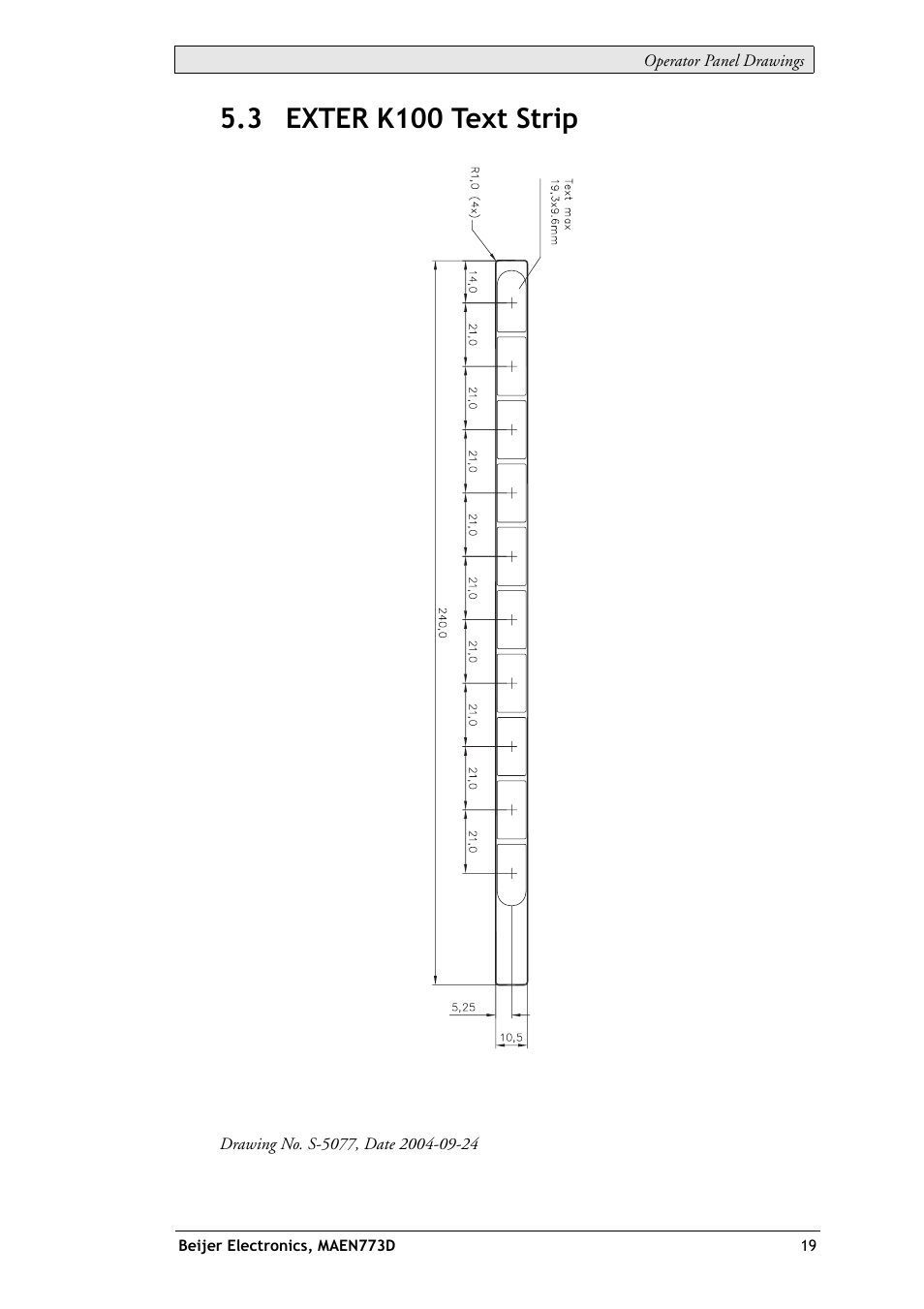 3 exter k100 text strip | Beijer Electronics EXTER K100 EN User Manual | Page 19 / 28