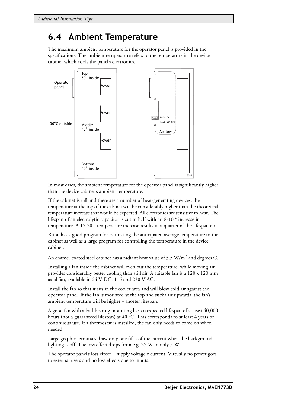 4 ambient temperature | Beijer Electronics EXTER K100 EN User Manual | Page 24 / 28