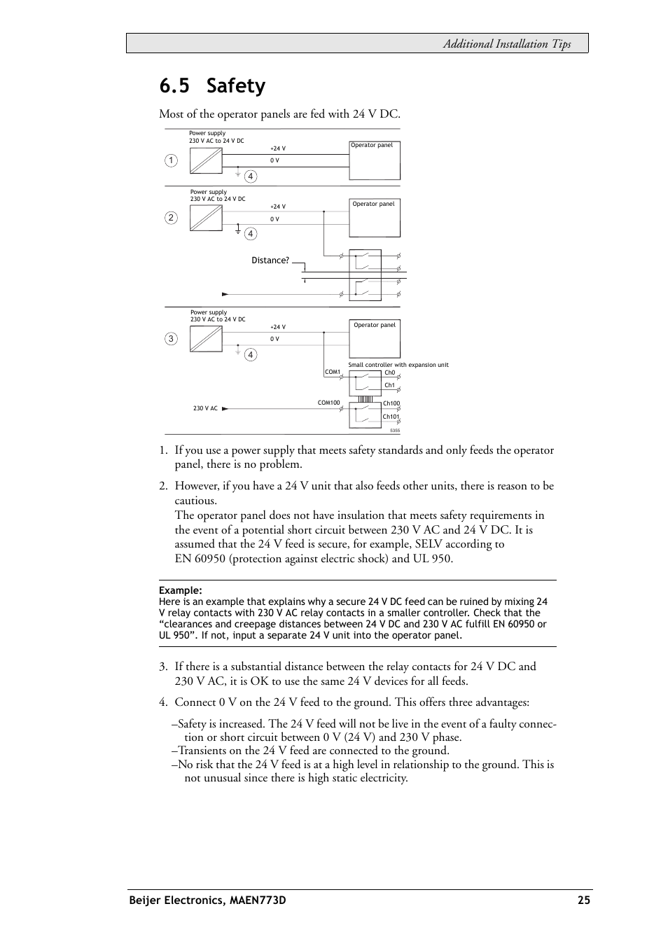 5 safety, Additional installation tips | Beijer Electronics EXTER K100 EN User Manual | Page 25 / 28
