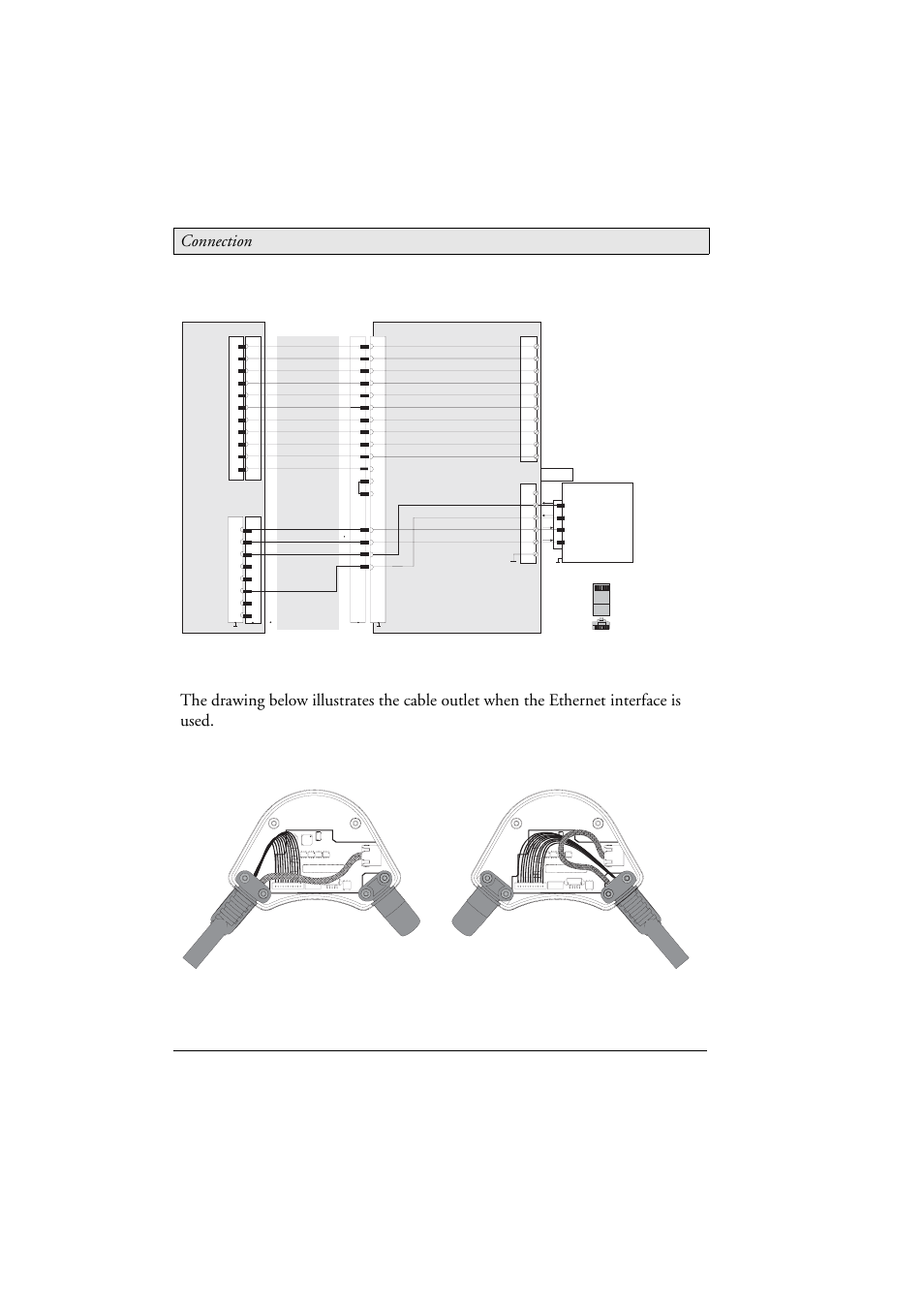 1 ethernet wiring diagram, 2 ethernet cable outlet, Connection | 1s12, B4 h1 b3 b2 | Beijer Electronics M70 EN User Manual | Page 14 / 37