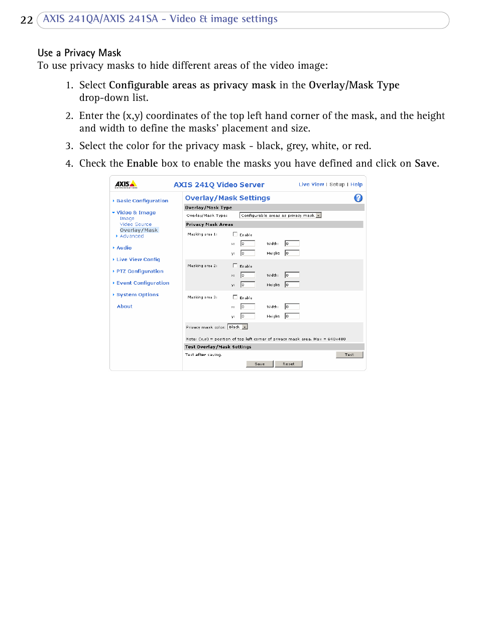 Axis Communications 241SA User Manual | Page 22 / 83
