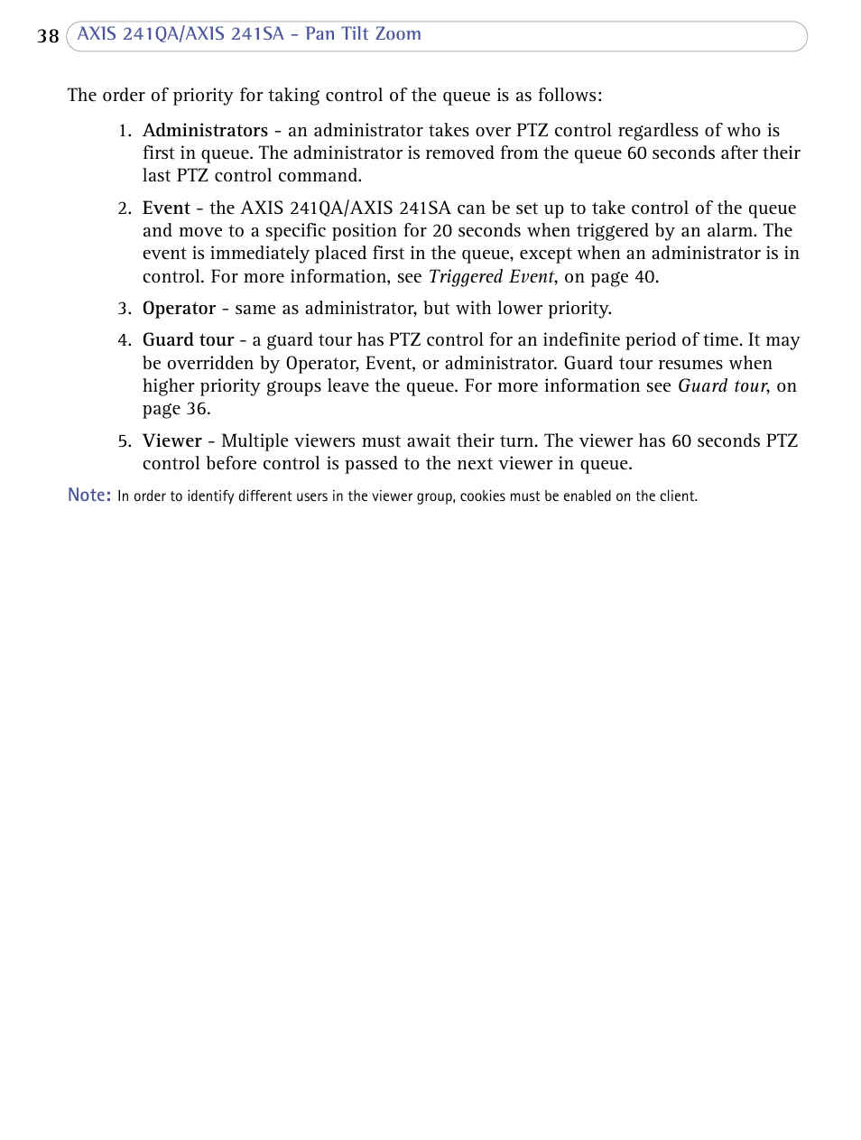 Axis Communications 241SA User Manual | Page 38 / 83