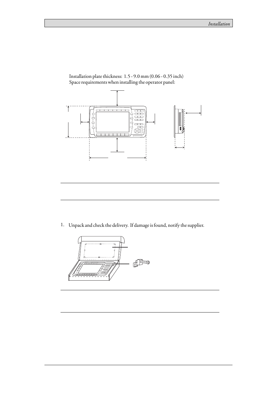 2 installation, 1 space requirements, 2 installation process | 2installation | Beijer Electronics iX Panel K70 EN User Manual | Page 6 / 24