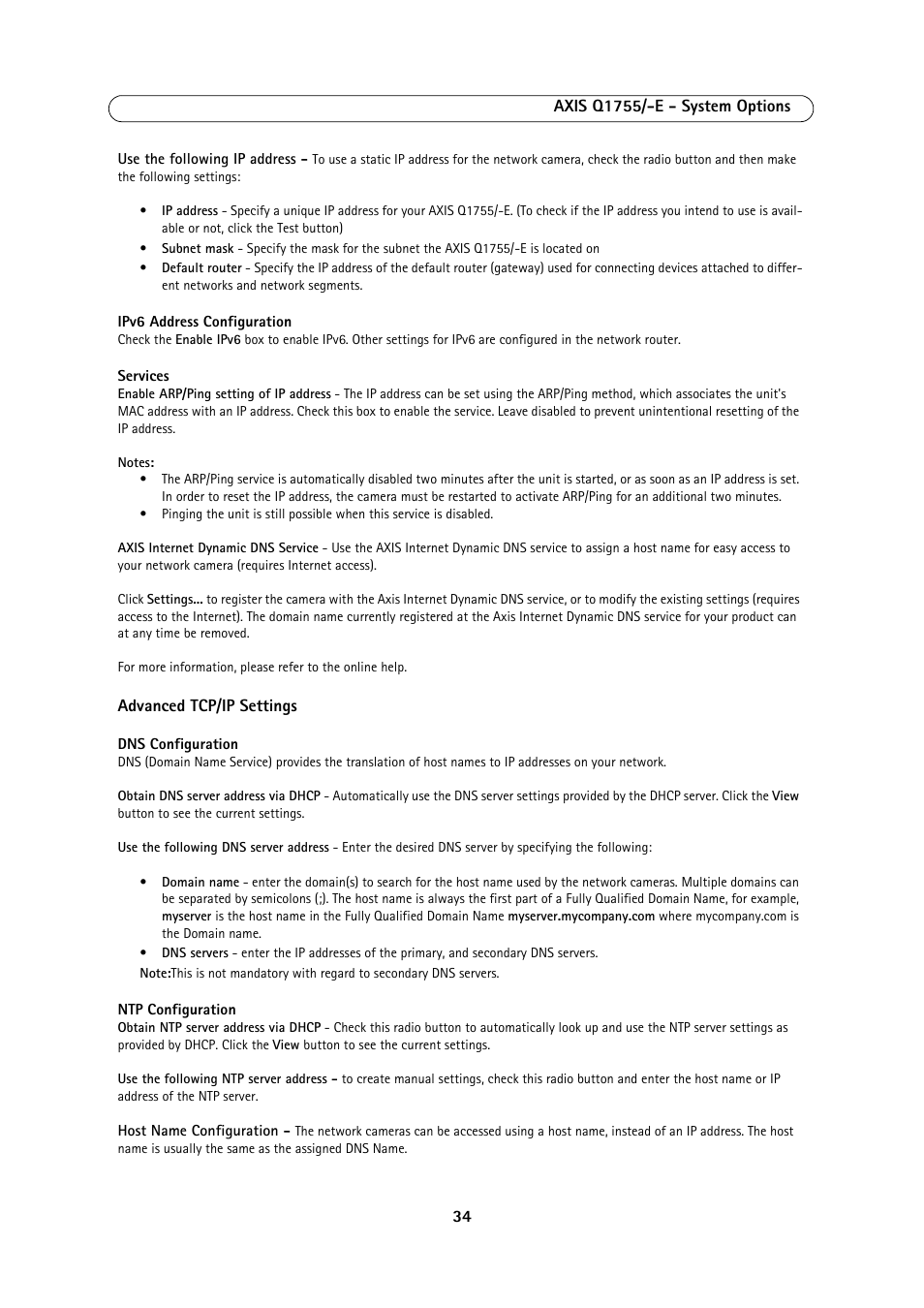 Axis Communications AXIS Q1755-E User Manual | Page 34 / 59