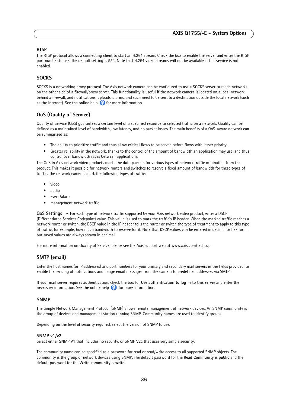 Axis Communications AXIS Q1755-E User Manual | Page 36 / 59