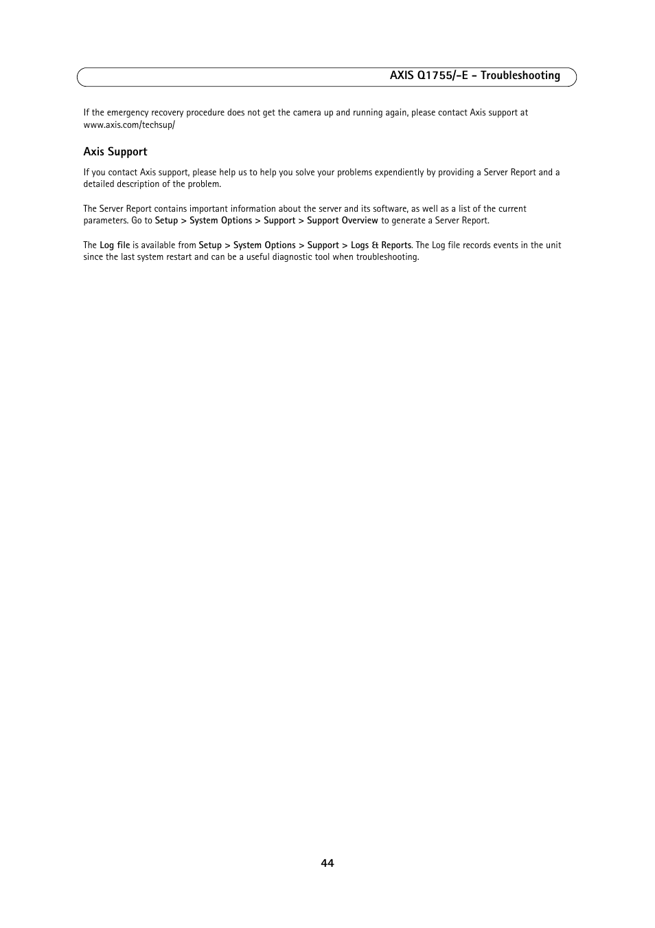 Axis Communications AXIS Q1755-E User Manual | Page 44 / 59