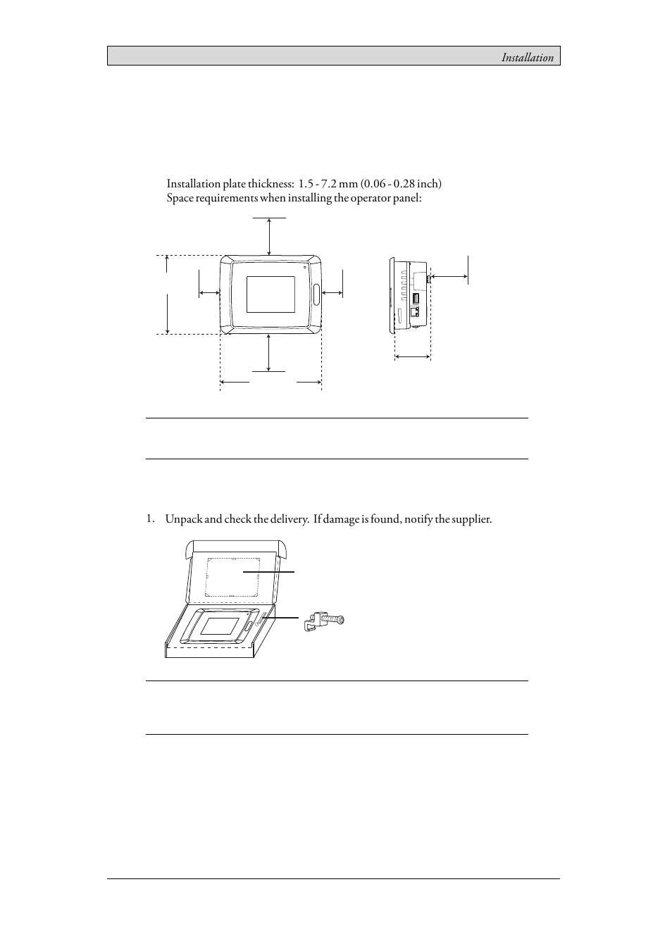 3 installation, 1 space requirements, 2 installation process | 3installation | Beijer Electronics iX Panel T40 EN User Manual | Page 10 / 45