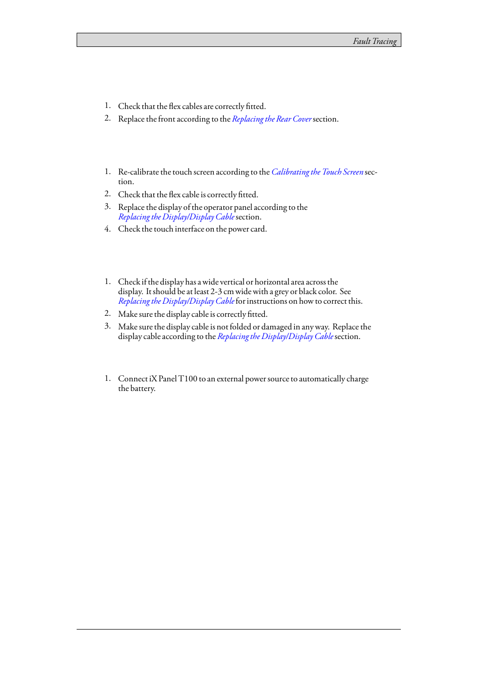 Low battery / no battery | Beijer Electronics iX Panel T100 EN User Manual | Page 40 / 46