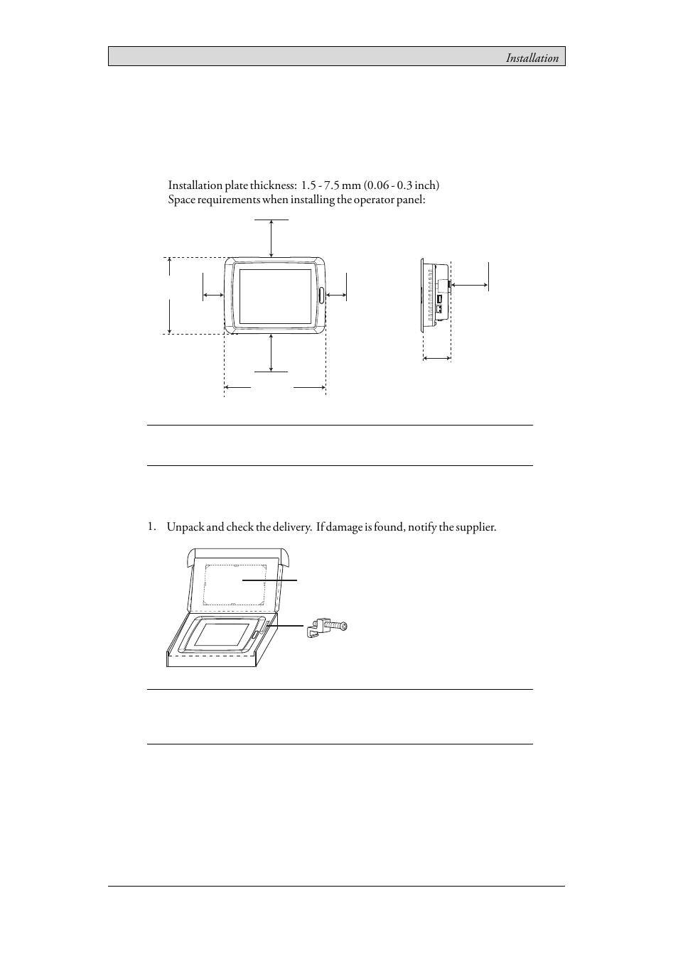 3 installation, 1 space requirements, 2 installation process | 3installation | Beijer Electronics iX Panel T60 EN User Manual | Page 10 / 45