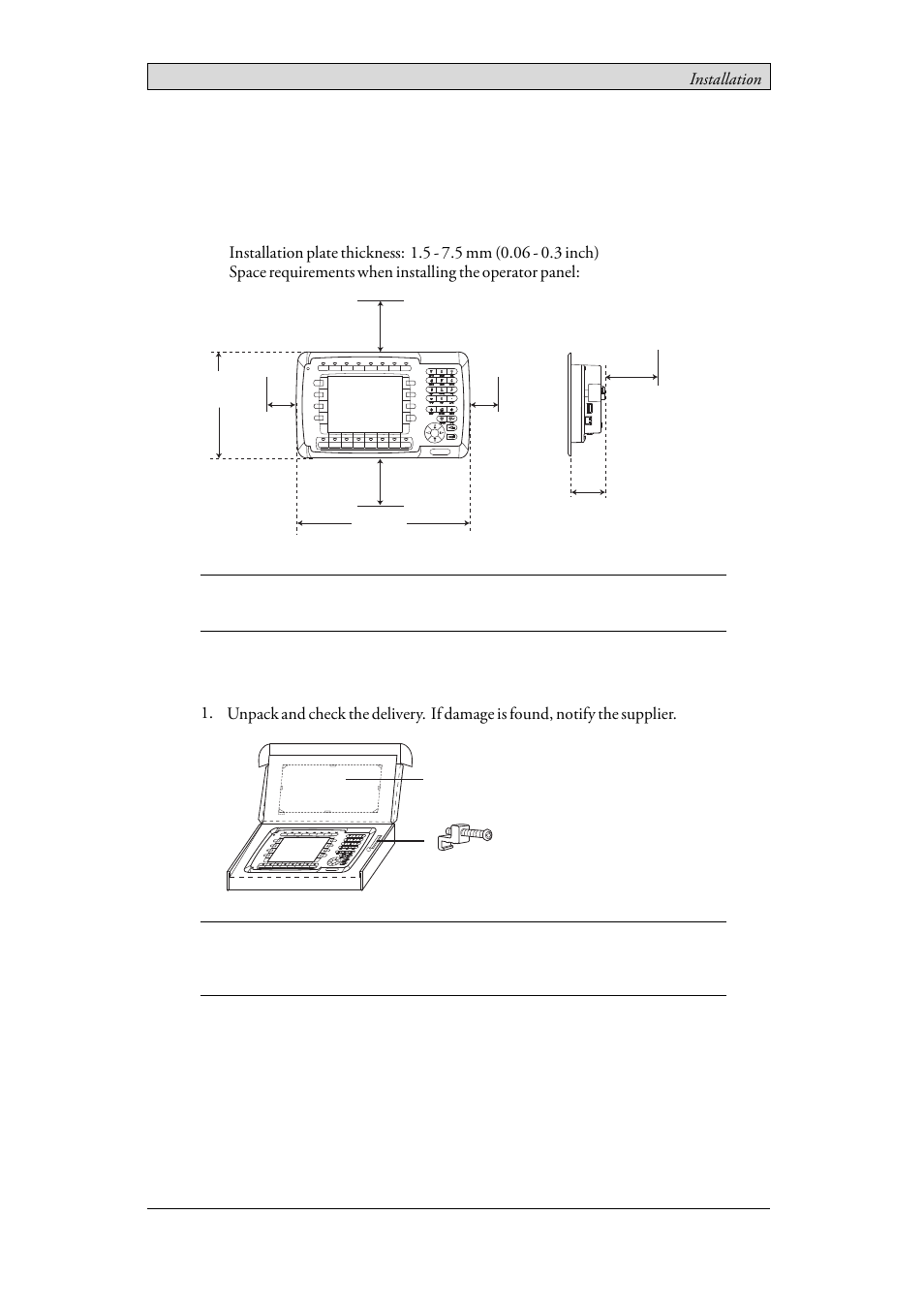 3 installation, 1 space requirements, 2 installation process | 3installation | Beijer Electronics iX Panel K60 EN User Manual | Page 10 / 45